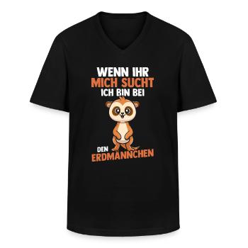 Erdmännchen - Männer-T-Shirt mit V-Ausschnitt - Schwarz - Vorne - AI Model Male 178 dark (178cm)