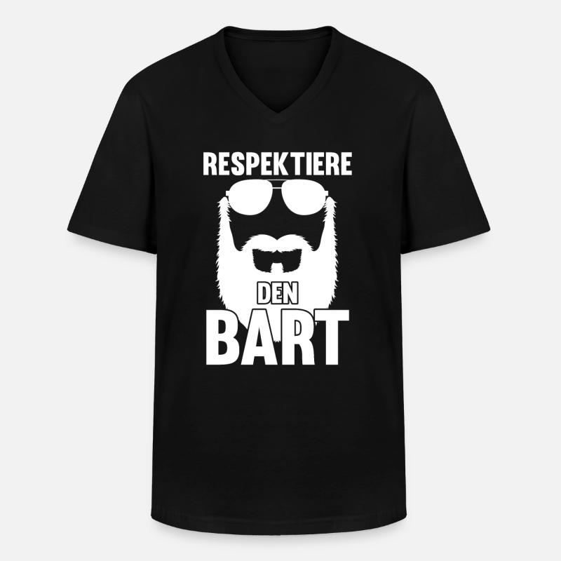 Bärtig Bartträger Schnurrbart Bart - Männer-T-Shirt mit V-Ausschnitt - Schwarz