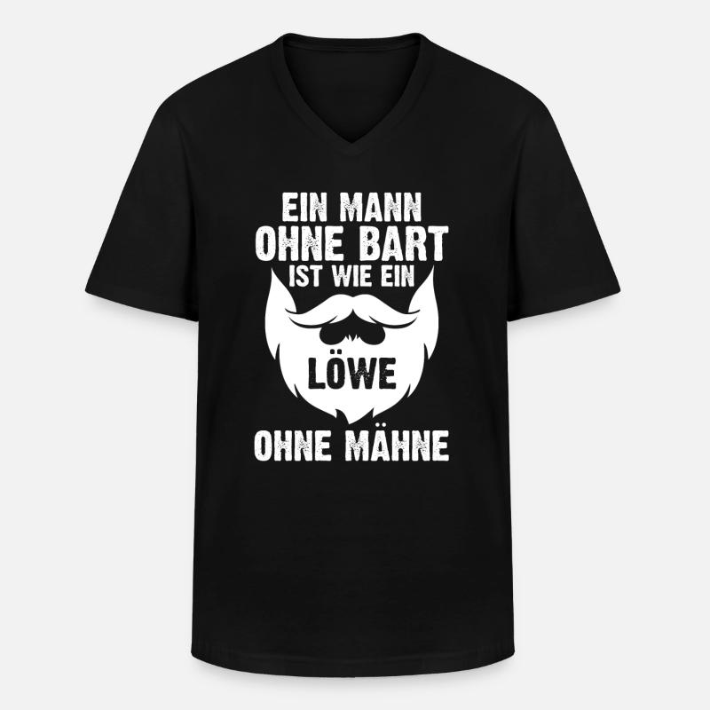 Bärtig Bartträger Schnurrbart Bart - Männer-T-Shirt mit V-Ausschnitt - Schwarz