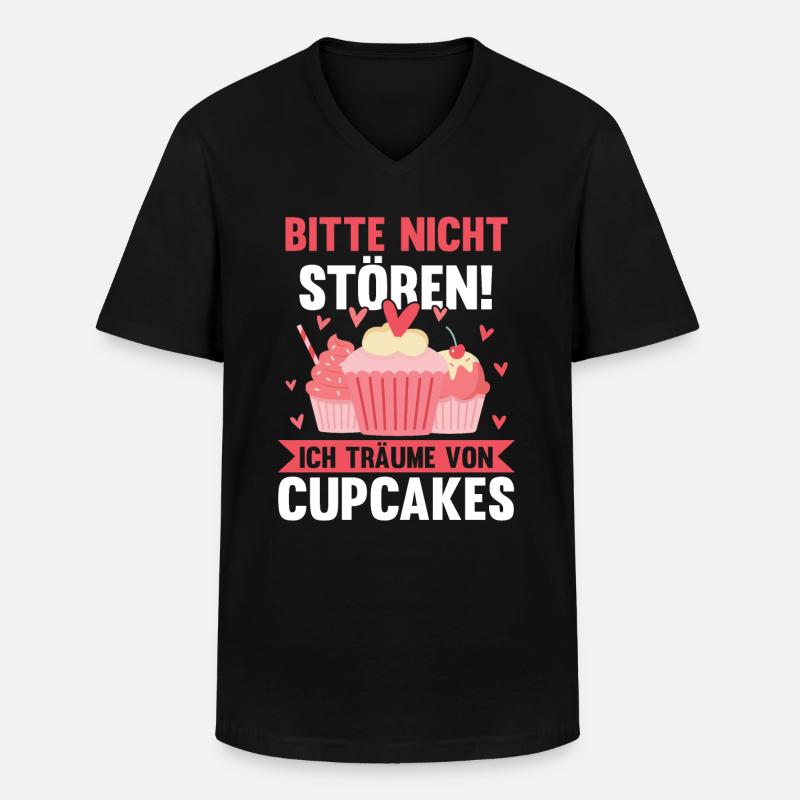 Backen Cupcakes - Männer-T-Shirt mit V-Ausschnitt - Schwarz