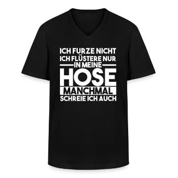 Ich Furze Nicht Hund Lustige Sprüche - Männer-T-Shirt mit V-Ausschnitt - Schwarz - Vorne - AI Model Male 178 dark (178cm)