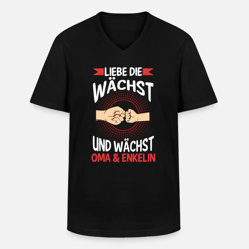 Oma Großmutter und Enkelin - Männer-T-Shirt mit V-Ausschnitt - Schwarz