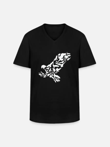 Adler Raubvogel Adler Silhouette - Männer-T-Shirt mit V-Ausschnitt - Schwarz