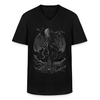 Cthulhu-Albtraum - Männer-T-Shirt mit V-Ausschnitt - Schwarz - Vorne - AI Model Male 178 dark (178cm)