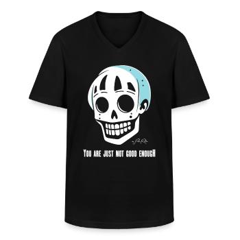 You're just not good enough, skull - Men's V-Neck T-Shirt - black - Front - AI Model Male 178 dark (178cm)