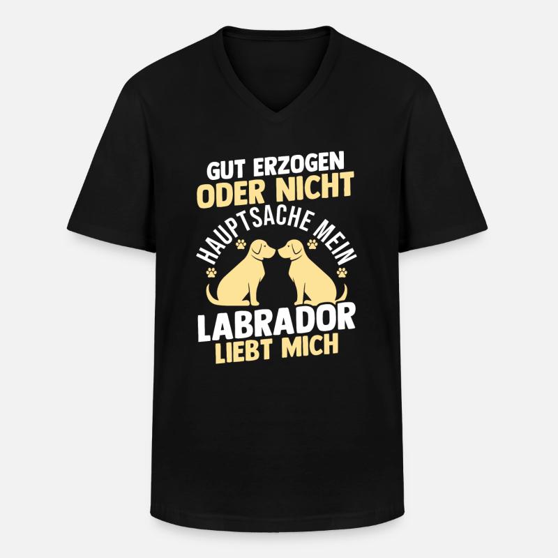 Hund Labrador - Männer-T-Shirt mit V-Ausschnitt - Schwarz