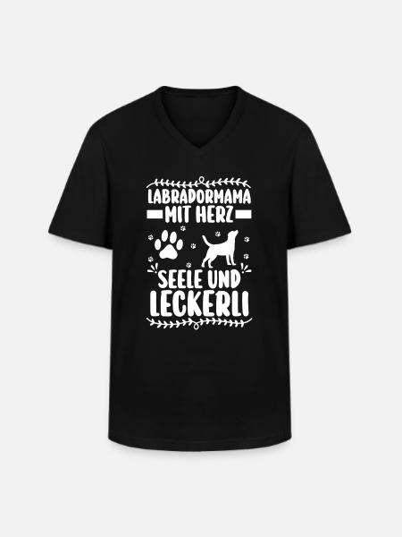 Hund Labrador - Männer-T-Shirt mit V-Ausschnitt - Schwarz