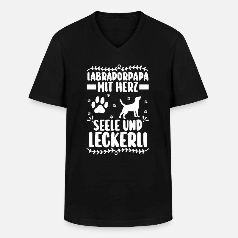 Hund Labrador - Männer-T-Shirt mit V-Ausschnitt - Schwarz