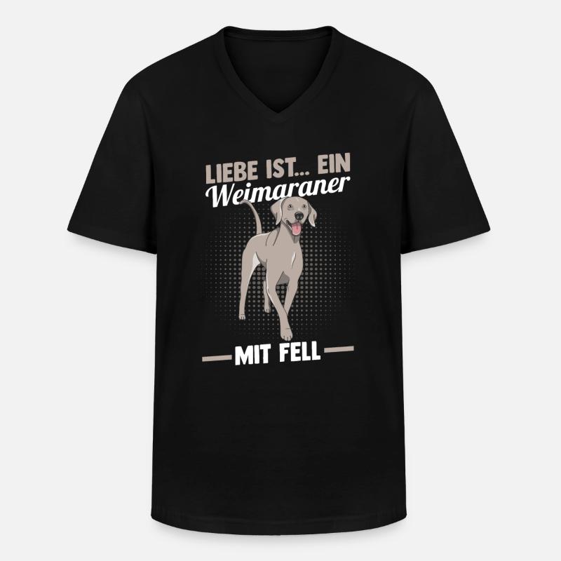 Hund Weimaraner - Männer-T-Shirt mit V-Ausschnitt - Schwarz