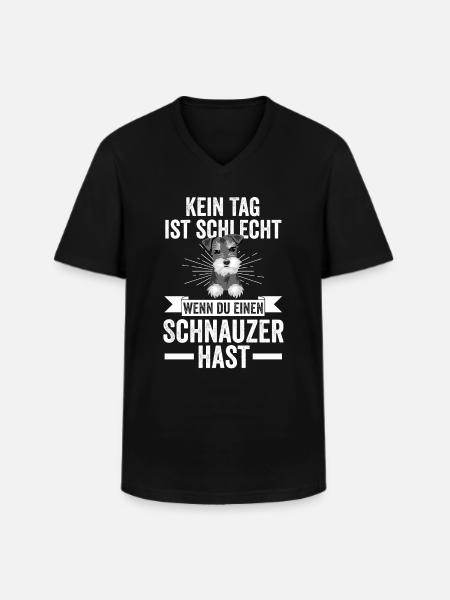 Hund Schnauzer Riesenschnauzer - Männer-T-Shirt mit V-Ausschnitt - Schwarz
