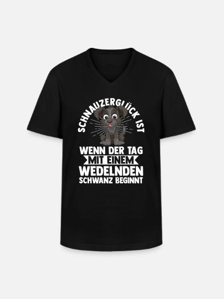 Schnauzer géant Schnauzer chien - T-shirt col V Homme - noir
