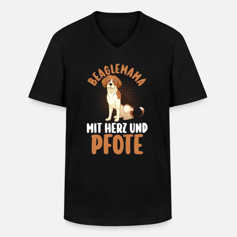 Hund Beagle - Männer-T-Shirt mit V-Ausschnitt - Schwarz
