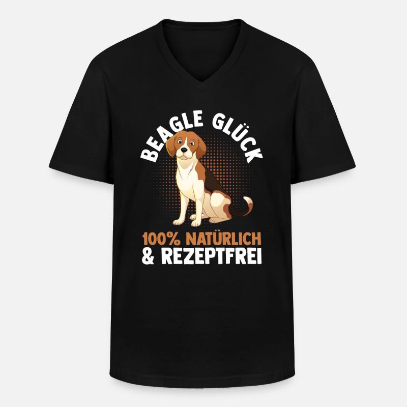 Hund Beagle - Männer-T-Shirt mit V-Ausschnitt - Schwarz