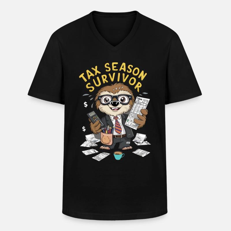 Steuersaison Überlebender - Männer-T-Shirt mit V-Ausschnitt - Schwarz