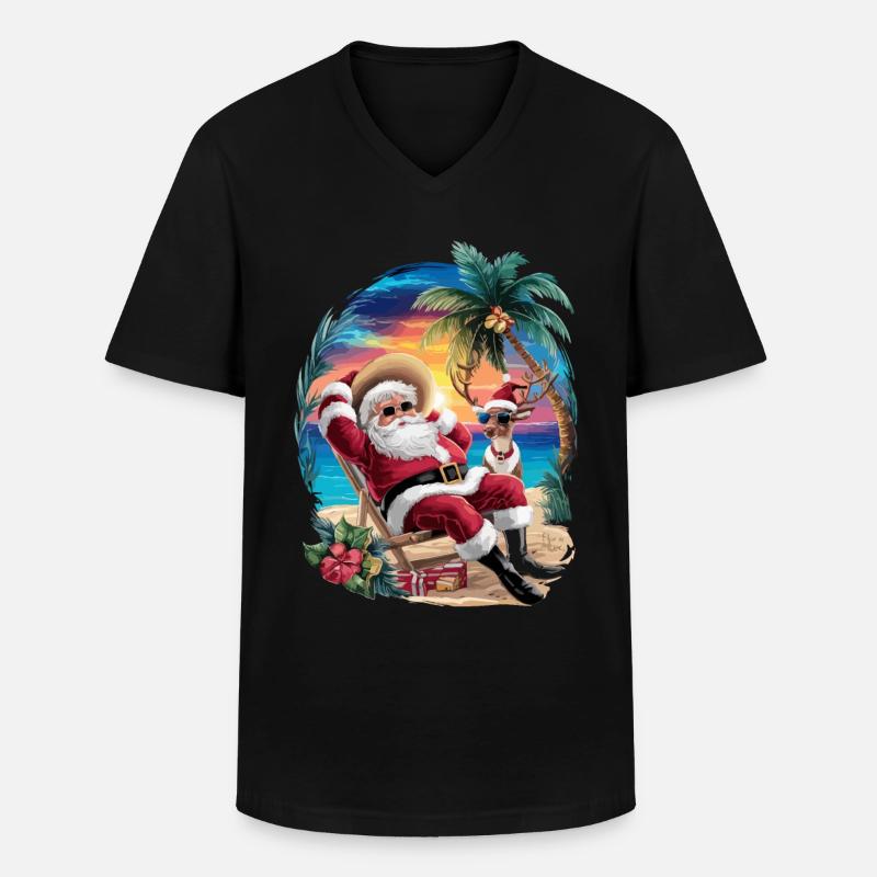 Weihnachten im Juli - Männer-T-Shirt mit V-Ausschnitt - Schwarz
