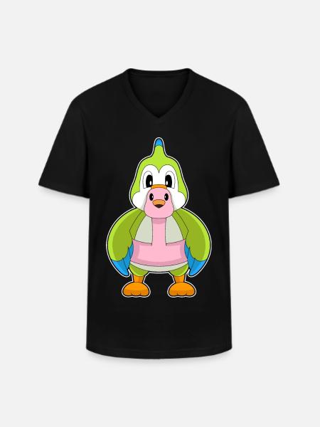 Parrot Flamingo - Men's V-Neck T-Shirt - black