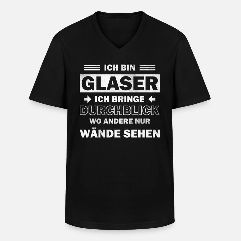 Glaser - Ich bringe Durchblick - Männer-T-Shirt mit V-Ausschnitt - Schwarz