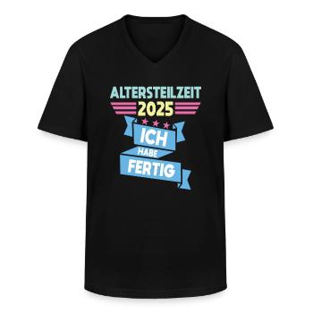 Ich Habe Fertig Altersteilzeit - Männer-T-Shirt mit V-Ausschnitt - Schwarz - Vorne - AI Model Male 178 dark (178cm)