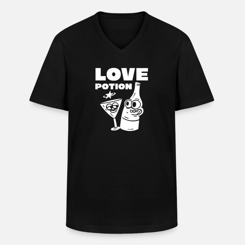 Love Potion - Männer-T-Shirt mit V-Ausschnitt - Schwarz