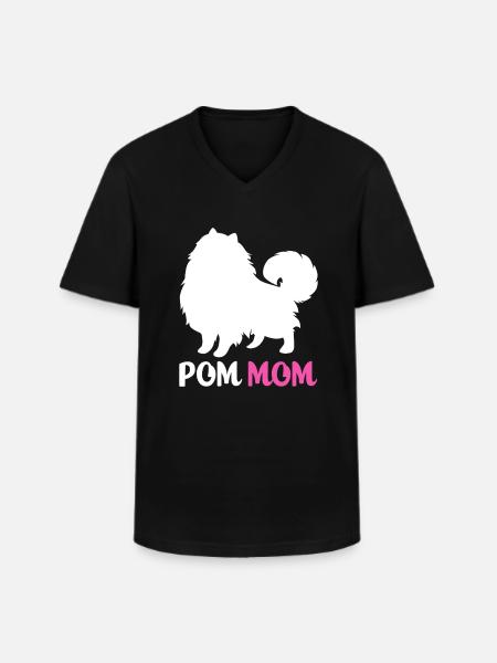 Pomeranian Pomeranian Dog Dad - Men's V-Neck T-Shirt - black