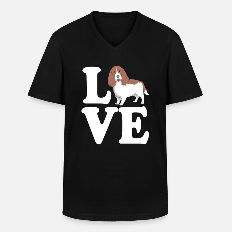 Springer Spaniel Hund - Männer-T-Shirt mit V-Ausschnitt - Schwarz