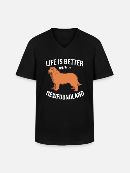 Newfoundland - Men's V-Neck T-Shirt - black
