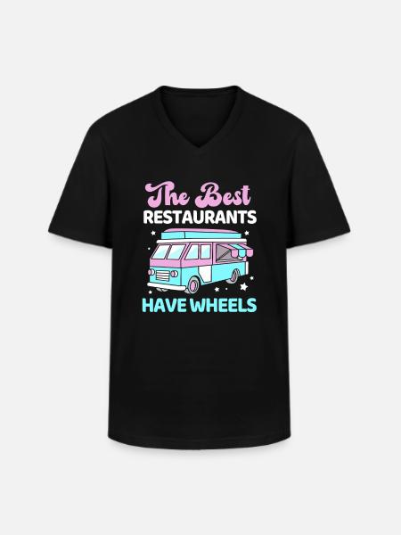 Camion de restauration de snacks - T-shirt col V Homme - noir
