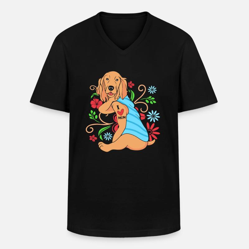Cocker Spaniel Mama Hundemama - Männer-T-Shirt mit V-Ausschnitt - Schwarz