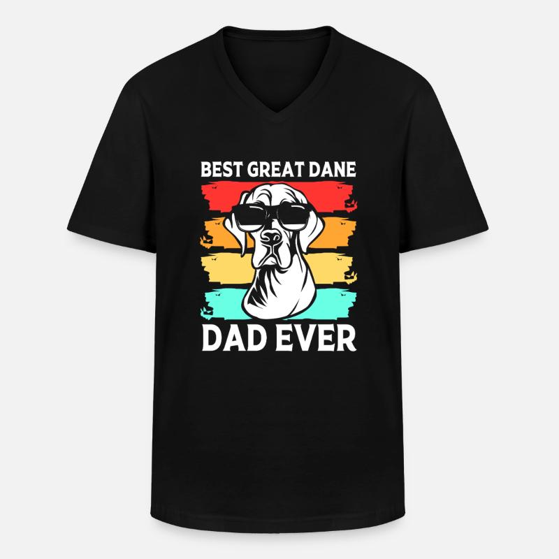 Deutsche Dogge - Männer-T-Shirt mit V-Ausschnitt - Schwarz