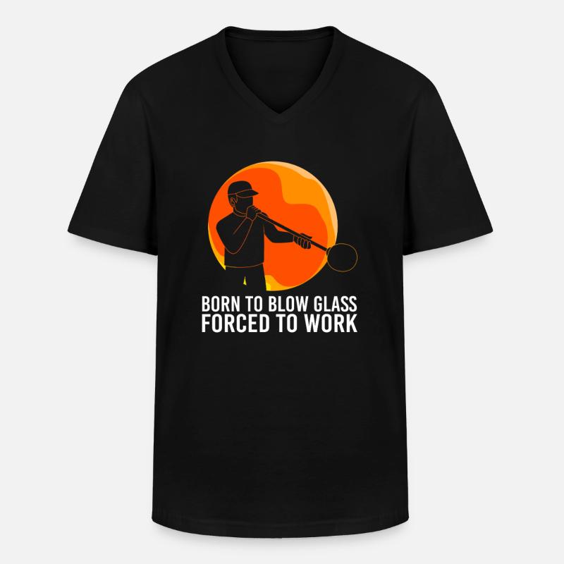 Glasbläser Glas - Männer-T-Shirt mit V-Ausschnitt - Schwarz