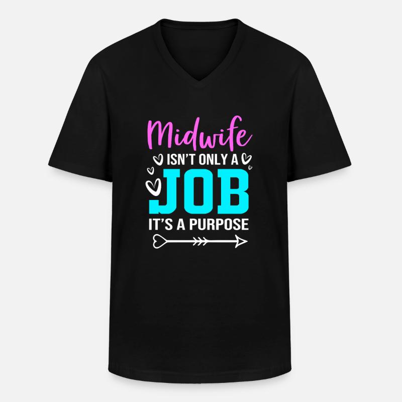 Hebamme - Männer-T-Shirt mit V-Ausschnitt - Schwarz