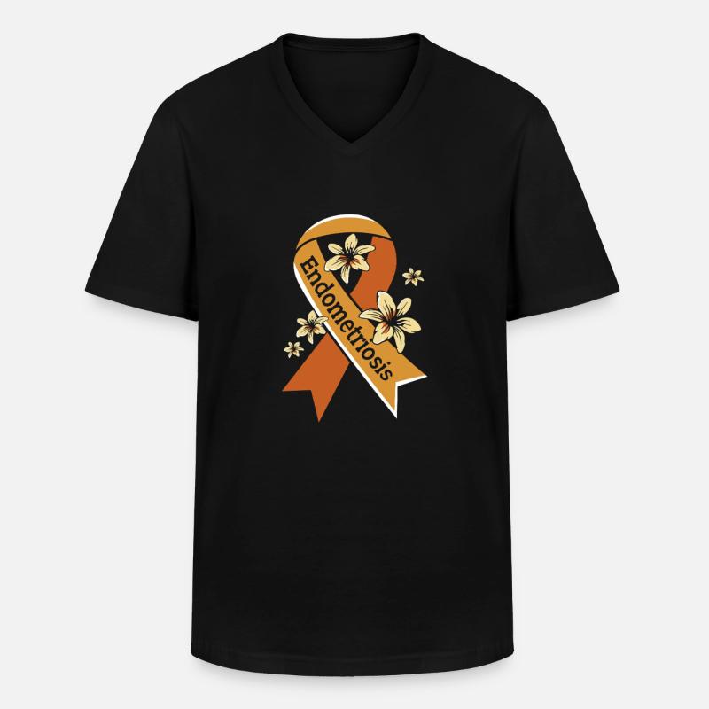 Endometriose Endo - Männer-T-Shirt mit V-Ausschnitt - Schwarz