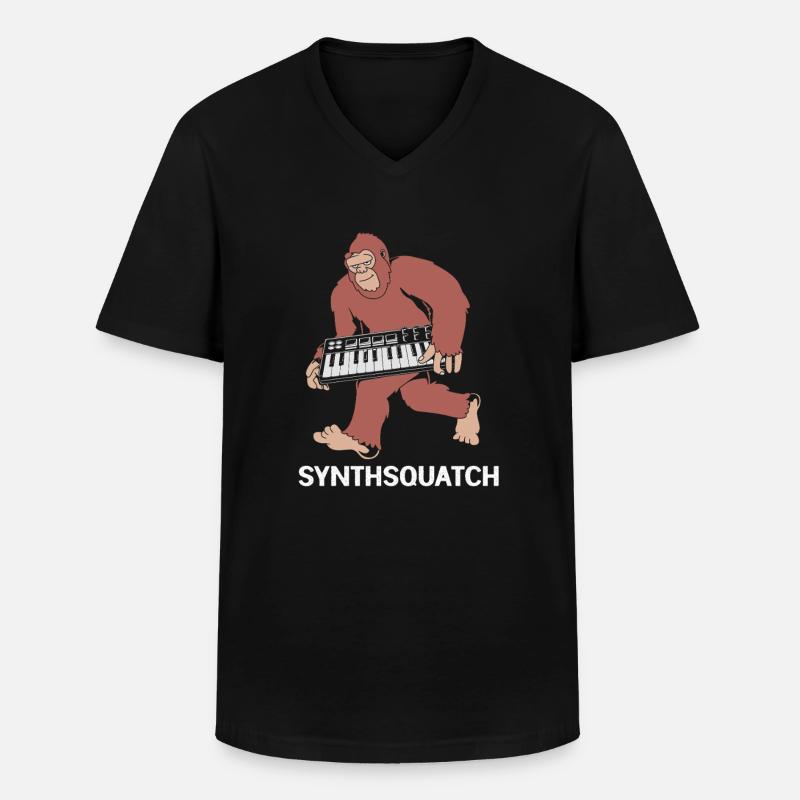 Djing Label Keyboard DJ - Männer-T-Shirt mit V-Ausschnitt - Schwarz