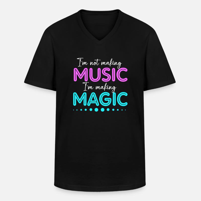 DJ Djing Label Keyboard - Männer-T-Shirt mit V-Ausschnitt - Schwarz