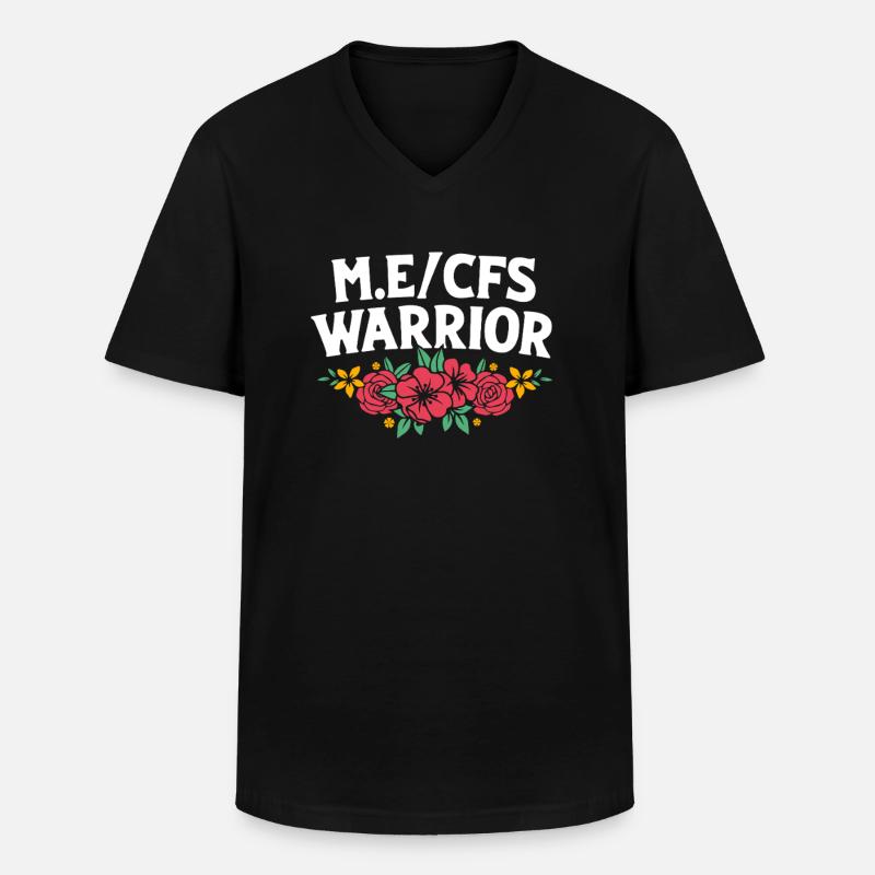 ME CFS - Männer-T-Shirt mit V-Ausschnitt - Schwarz