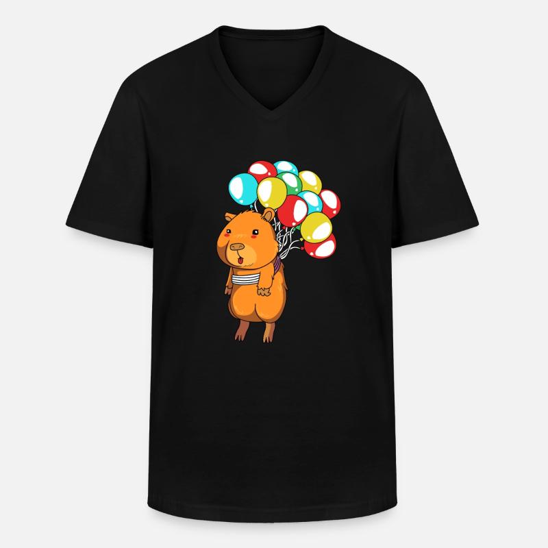 Capybara Capibara - Männer-T-Shirt mit V-Ausschnitt - Schwarz