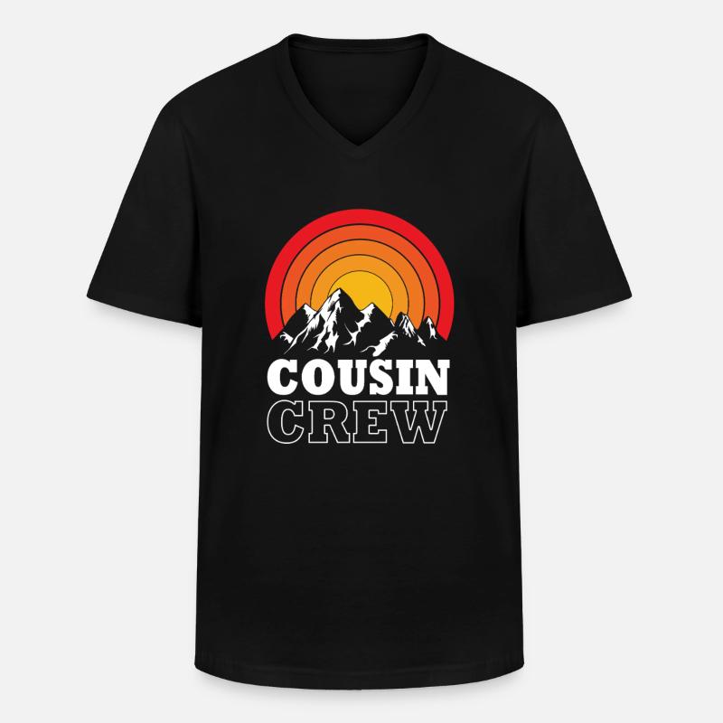 Cousin Crew - Männer-T-Shirt mit V-Ausschnitt - Schwarz