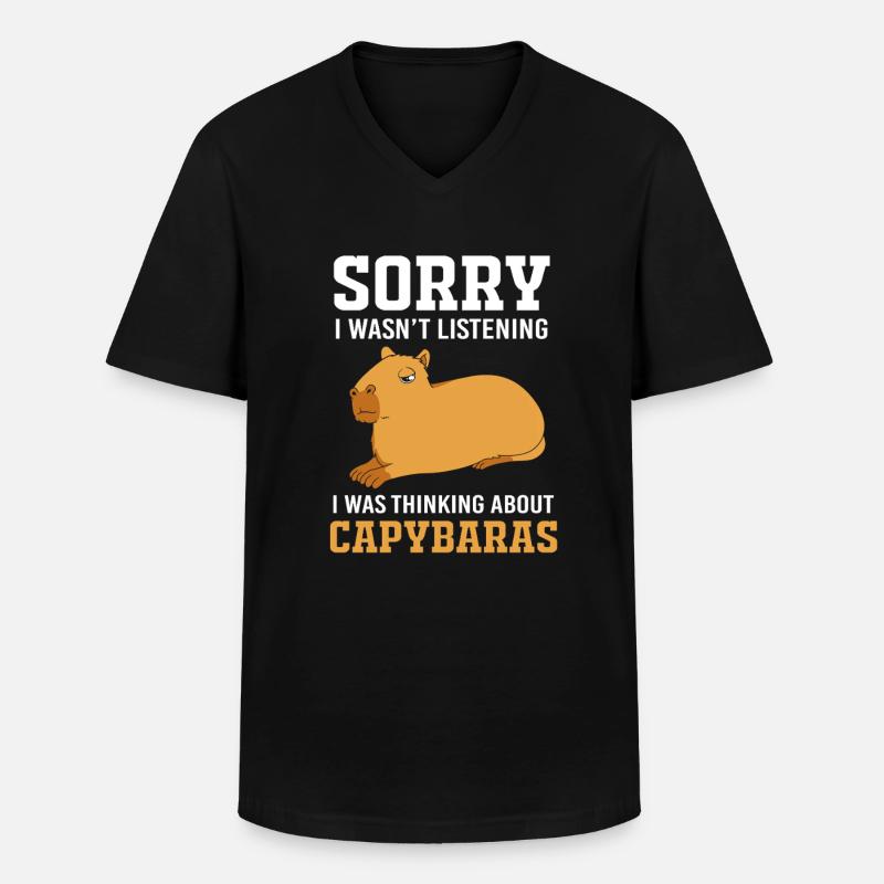 Capybara Capibara - Männer-T-Shirt mit V-Ausschnitt - Schwarz