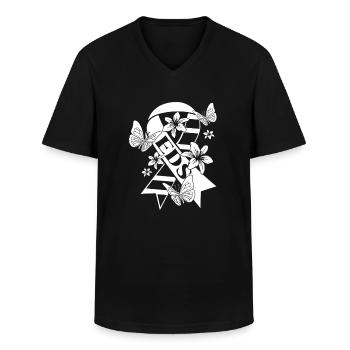 HSD Ehlers-Danlos-Syndrom EDS - Männer-T-Shirt mit V-Ausschnitt - Schwarz - Vorne - AI Model Male 178 dark (178cm)