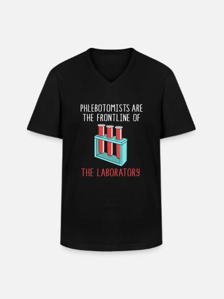 Nurse Caregiver Blood Sampling Phlebotomist - Men's V-Neck T-Shirt - black