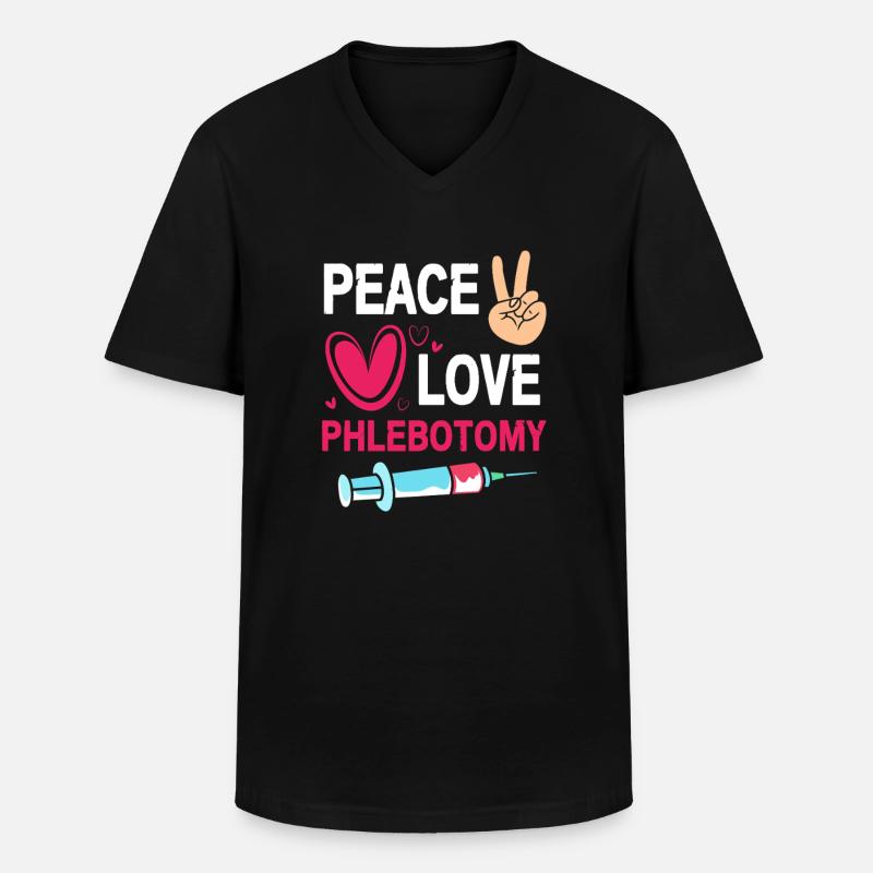 Phlebotomist Pflege Pfleger Pflegerin Blutentnahme - Männer-T-Shirt mit V-Ausschnitt - Schwarz