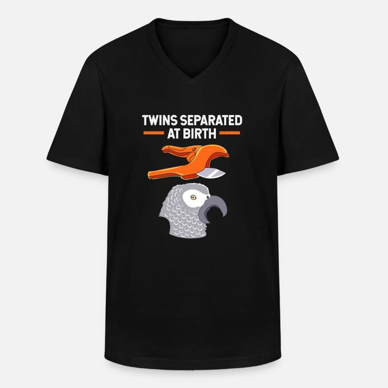 Papagei Grau Graupapagei - Männer-T-Shirt mit V-Ausschnitt - Schwarz