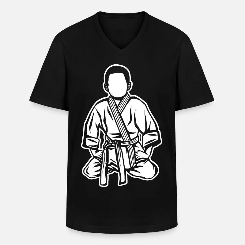 Judo Junge - Männer-T-Shirt mit V-Ausschnitt - Schwarz