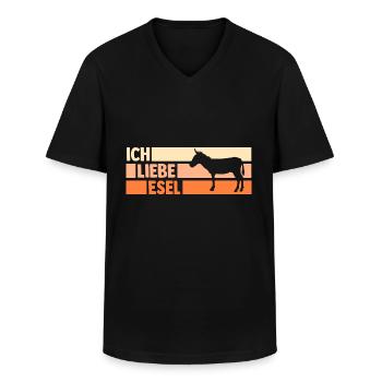 Esel - Männer-T-Shirt mit V-Ausschnitt - Schwarz - Vorne - AI Model Male 178 dark (178cm)