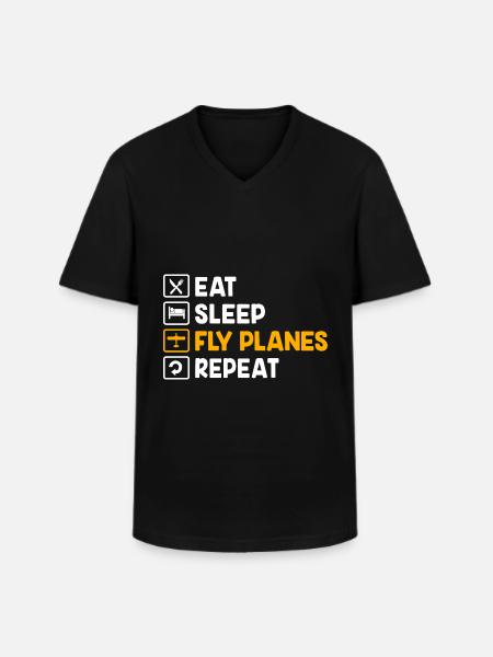 Model Airplane Model Airplane - Men's V-Neck T-Shirt - black
