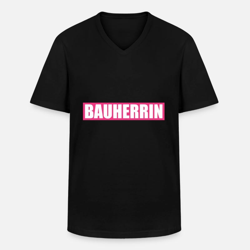 Bauherrin - Männer-T-Shirt mit V-Ausschnitt - Schwarz