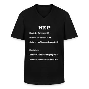 Heilerziehungspfleger HEP Antworten Preisliste - Männer-T-Shirt mit V-Ausschnitt - Schwarz - Vorne - AI Model Male 178 dark (178cm)
