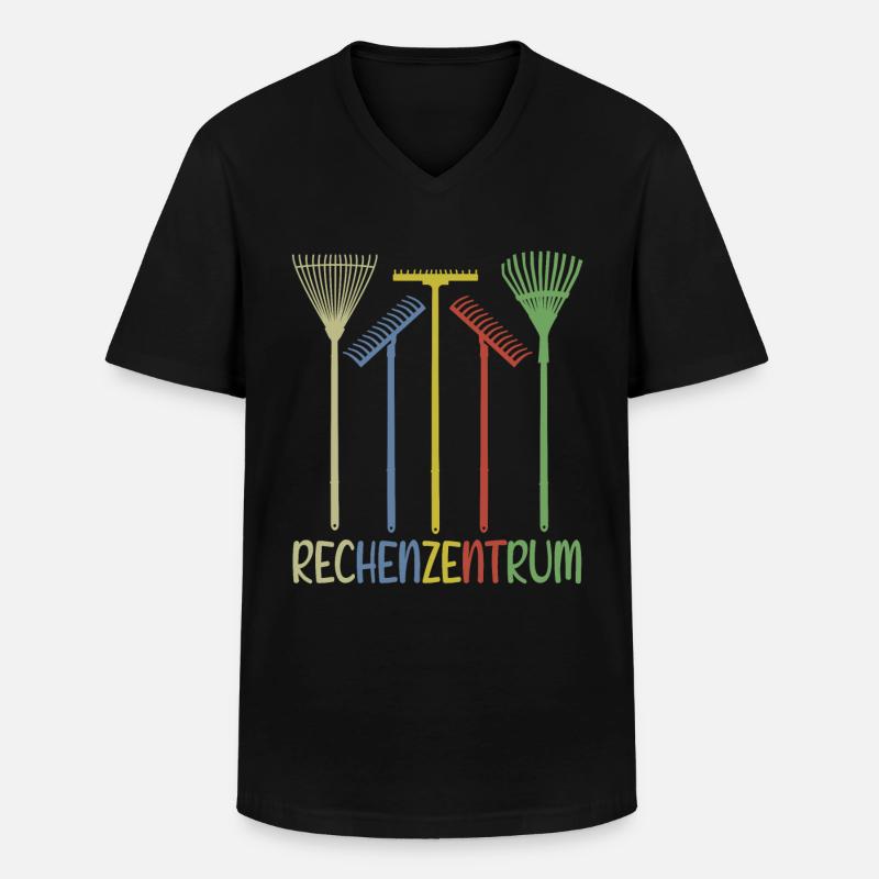 Garten Rechen Rechenzentrum - Männer-T-Shirt mit V-Ausschnitt - Schwarz