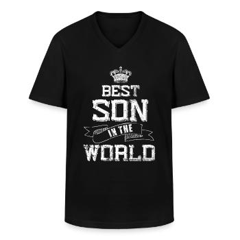 Bester Sohn der Welt - Männer-T-Shirt mit V-Ausschnitt - Schwarz - Vorne - AI Model Male 178 dark (178cm)