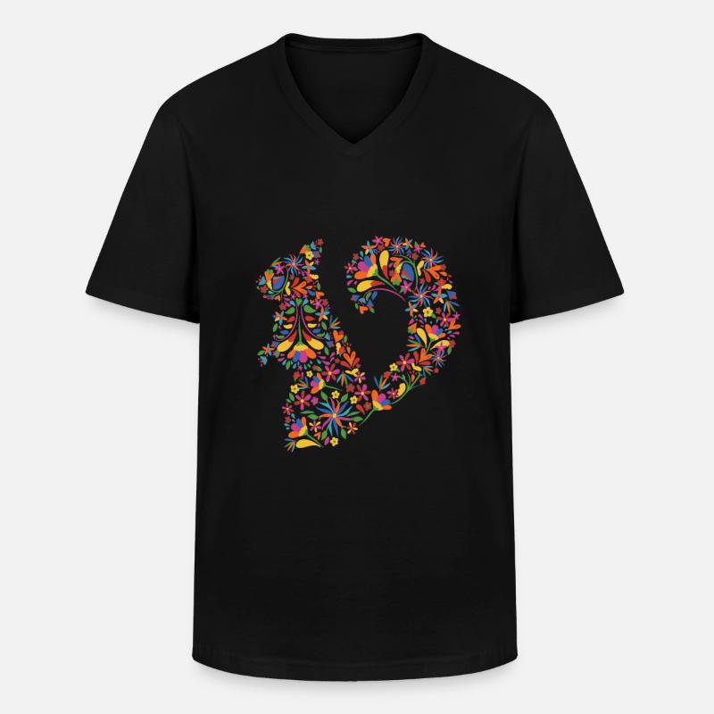 Eichhörnchen - Männer-T-Shirt mit V-Ausschnitt - Schwarz